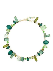 New in Gift Box SWAROVSKI 5657388 Gold Green Crystals Gema Statement Necklace - Picture 1 of 3