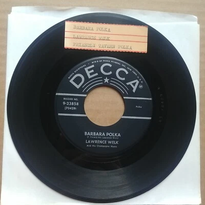LAWRENCE WELK Barbara Polka 45 7" POP Decca Record Vinyl Records - Изображение 1 из 2