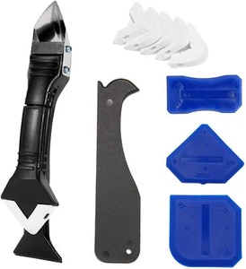 Caulk Remover&Sealant Finishing Tool Grout Scraper,3 in 1 Silicone Caulking Tool - Picture 1 of 7