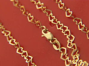 Massiv 10k GOLD Herz Halskette Kette Fußkett Armband Made in Italy - Bild 1 von 2