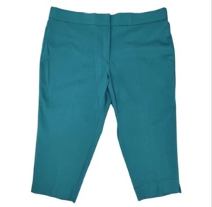 2 MICHAEL Michael Kors Plus Size Capri Lux Tech Straight Leg Teal 24W - Picture 1 of 7