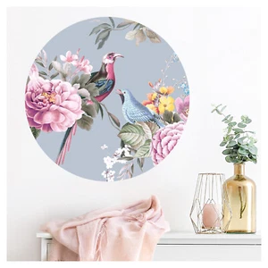 Wandtattoo Wandbild Blumen Wandsticker Wanddeko Flur Wohnzimmer Vogel DL576 - Bild 1 von 6