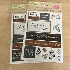 Crafter's Square Rub-On Transfers Family Home Together Best Things 2 Pk - Picture 1 of 1