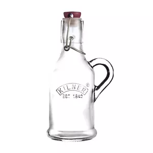 Clear Glass Bottle w/ Handle 200ml Preserve Jar Clip Top Sauce Storage Container - Picture 1 of 5