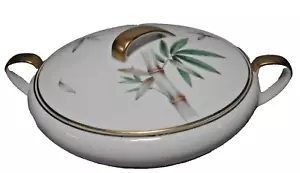 Noritake Bone China Canton 5027 Servierschale mit Deckel Bambus Gold Muster Japan 8+" - Bild 1 von 17