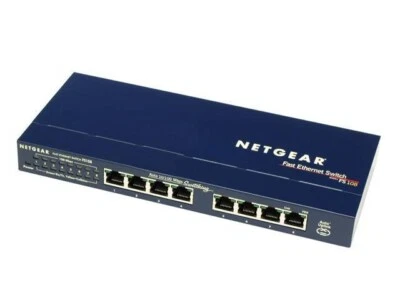 NETGEAR 8-Port 10/100 Mbps Fast Ethernet Switch FS108 inkl. Netzteil - Bild 1 von 2