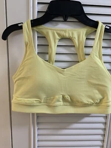 Lululemon Sports Bra Womens Yellow Athletic Stretch Yoga - Picture 1 of 4