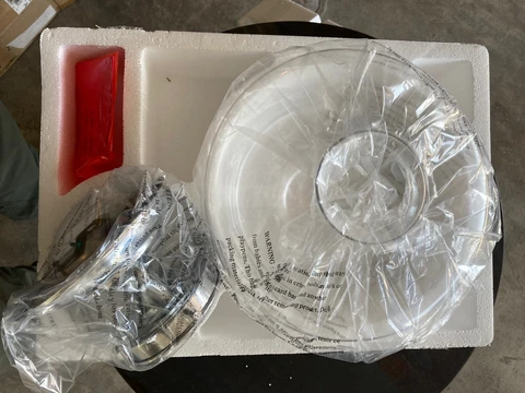 Schoolhouse Clear Glass Flush Ceiling Lamp, box opened but item unused Cover