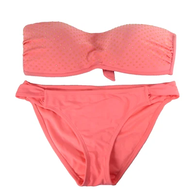Xhilaration 女式粉色两件套比基尼套装下装 L 上装 XL  — 第 1/4 张图片