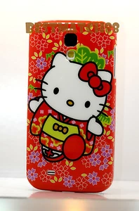 for Samsung galaxy i9500 S4 SIV S IV s 4 red white w/ flowers case - Picture 1 of 2