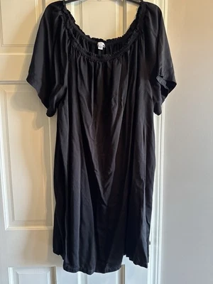 J. Jill Women's 3X Black Dress Off The Shoulder Short Sleeve Knee Length Casual - Image 1 of 4