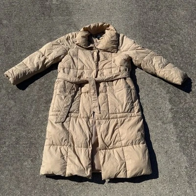 Ellen Tracy Cozy Pillow Coat Light Tan Quilted Jacket Size Medium - Image 1 of 4