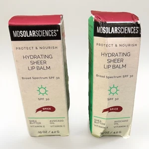 .15oz MD Solar Sciences Hydrating Sheer Lip Balm SPF 30 2 pack Exp:01/2026 - Picture 1 of 1