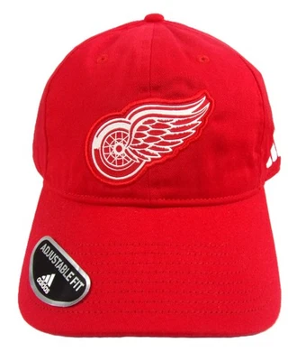 NEW ADIDAS DETROIT RED WINGS HOCKEY NHL ADJUSTABLE FIT HAT - NEW WITH TAGS - Image 1 of 4