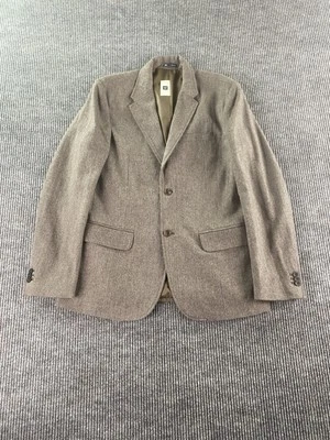 NWT GAP Sport Coat Large Taupe Polyester Wool Tweed Herringbone Classic Premium - Image 1 of 4