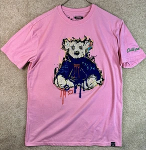 Camiseta Civilized Clothing Chenille Bear Algodón Poliéster Spandex Para Hombres LG Rosa - Imagen 1 de 9