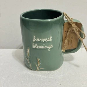 Rae Dunn HARVEST BLESSINGS With Etched Wheat Coffee Mug NEW 2025 FALL RELEASE - Picture 1 of 5