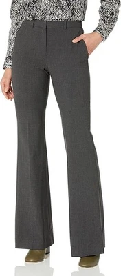 Theory Size 0 Demitria 4 Tailor Wool Pants Charcoal Grey Wool Blend Trouser $295 - Image 1 of 4