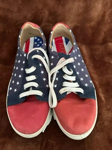 Hotter Brooke STD UK 6.5 USA Flag American lace up flats stars and stripes - Picture 1 of 6