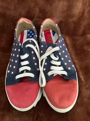 Hotter Brooke STD UK 6.5 USA Flag American lace up flats stars and stripes - Image 1 of 4