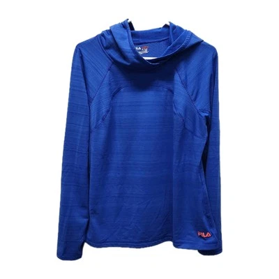 FILA Sport Womens Athletic Hoodie Top Size XL Stretch Comfort Thumb Holes Blue - Image 1 of 4