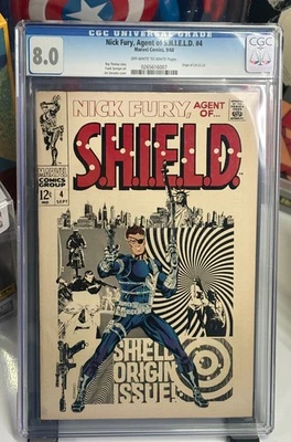 Nick Fury Agent of Shield #4 CGC 8.0 Iconic Steranko Cover! - Image 1 of 2