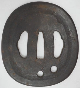 Tsuba Eisen Stichblatt für Japanische Katana oder Wakizashi Schwerter 0808F17 - Picture 1 of 7