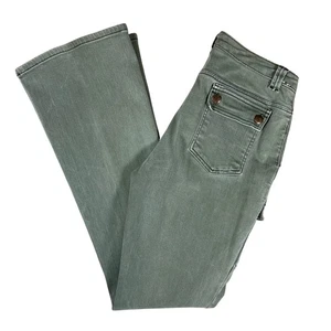 Pantalones de mezclilla BOHO para mujer talla 29 verde bootcut pantalones vaquera costera Y2K - Imagen 1 de 12
