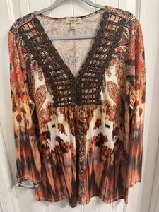 One World XL Top mehrfarbig Boho bestickt - Bild 1 von 7