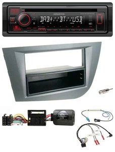 Kenwood Lenkrad CD USB Bluetooth DAB Autoradio für Seat Leon 2005-2010 dunkelgra - Bild 1 von 9