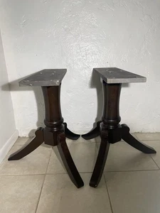 Patas de mesa de comedor de repuesto de madera marrón oscuro - Imagen 1 de 6