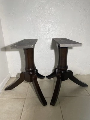 Patas de mesa de comedor de repuesto de madera marrón oscuro Foto 1 de 4
