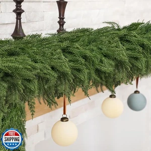 SWNAWE 2PCS Artificial Christmas Norfolk Pine Garlands, Real Touch Pine Garla - Picture 1 of 5