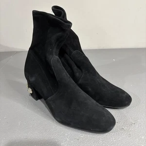 NEU STUART WEITZMAN Siggy Wildleder-Booties mit Perlenbesatz Größe 6 grau Blockabsatz Knöchel - Bild 1 von 6