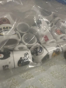 NFL Football Teams Mini Miniature Ceramic Coffee Mugs Team Logo Lot of 21 Cups - Picture 1 of 4