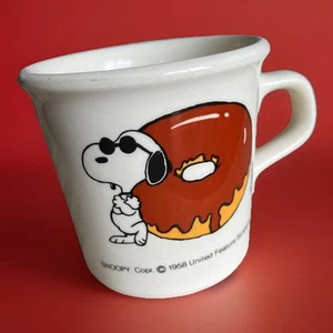 Vintage SNOOPY Coffee Mug Cup 1958 Taylor International USA Donut SCHULZ - Picture 1 of 7