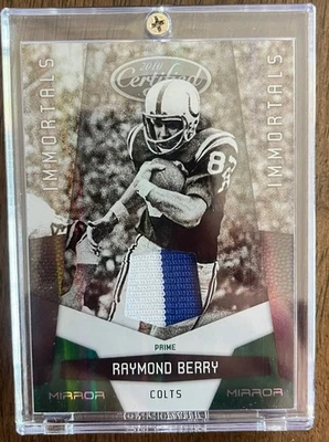 2010 Certificado Immortals Espelho Verde Raymond Berry GU Jersey Patch #3/5 - Imagem 1 de 2