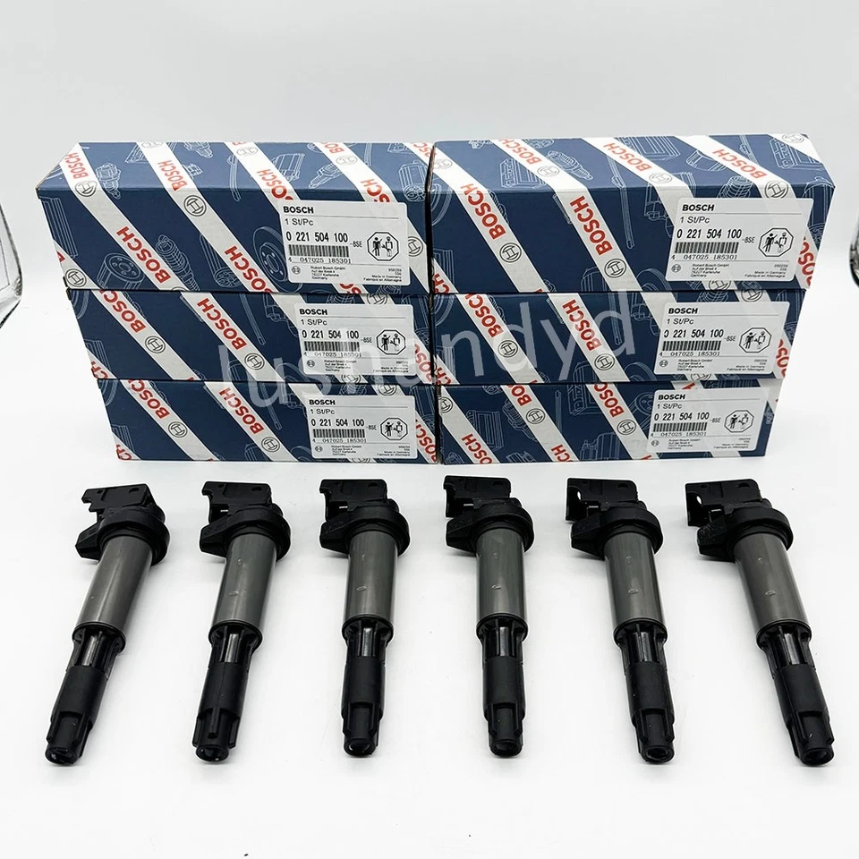 6Pcs 0221504100 Ignition Coils For Bosch BMW 550 545 650 745 750i X5 UF522 UF515 - Imagem 1 de 4
