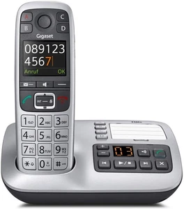 Gigaset E560A Teléfono inalámbrico DECT contestador automático platino "como nuevo" - Imagen 1 de 5