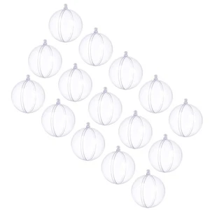 15 Pcs Plastic Christmas Ball clear Fillable Ornaments Balls for Craft - Picture 1 of 12