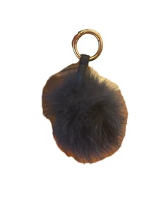 5” Round Real Fox Fur Ball Pom pom Bag Charm Pendant Keychain - Picture 1 of 2