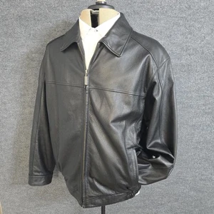 Chaqueta de bombardero Roundtree & Yorke de cuero genuino suave de piel de cordero para hombre XLT alta - Imagen 1 de 20
