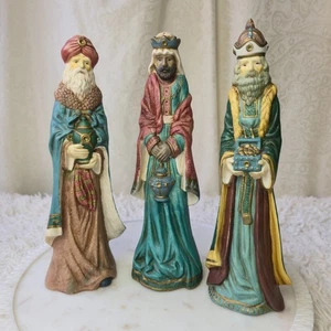 Vintage (1994) handgefertigte, handbemalte und signierte Porzellan Weise Männer, 3er Set - Bild 1 von 9