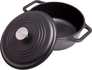 Cast Iron Dutch Oven with Lid. Stock Pot with Dual Handles Seasoned Wi - Picture 1 of 6