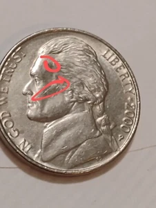 2000 p jefferson nickel with steps and errors on obverse and reverse - Picture 1 of 12