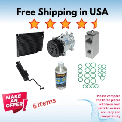 Compressor, Condenser & Valve A/C Fit Jeep Cherokee 1984-1986 - Image 1 of 4