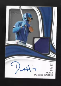 Dustin Harris 2023 Panini Immaculate Materials Prospect Patch Auto Autograph /67 - Bild 1 von 2