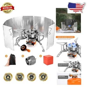 Compact 3500W/6800W Camping Gas Stove - Lightweight & Foldable with Carry Case - Picture 1 of 9