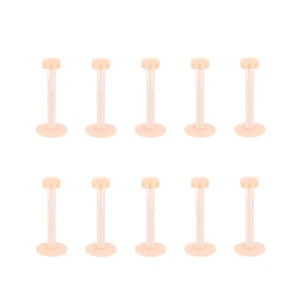 10-40PC Silicone Lip Ring Stud 16g Flat Top Labret Monroe Ring Retainer Piercing - Picture 1 of 11