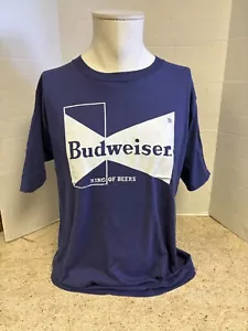 T-shirt vintage Budweiser King Of Beers punto singolo uomo XXL Activi-Tees blu - Foto 1 di 10